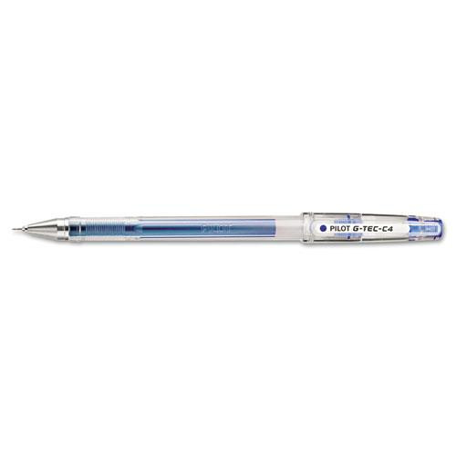 G-tec-c Ultra Gel Pen, Stick, Extra-fine 0.4 Mm, Blue Ink, Clear Barrel, Dozen