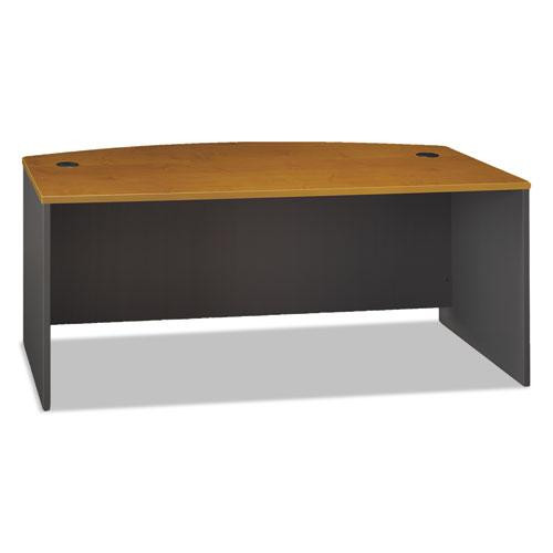 Series C Collection Bow Front Desk, 71.13" X 36.13" X 29.88", Natural Cherry/graphite Gray