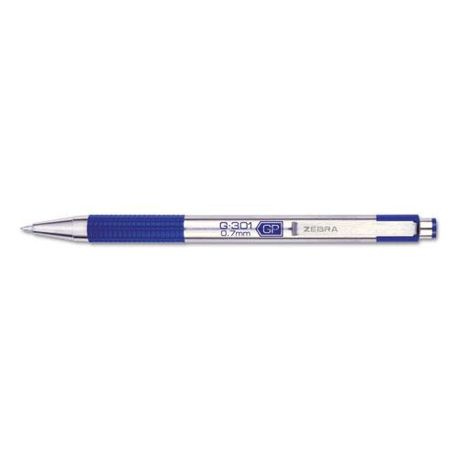 G-301 Gel Pen, Retractable, Medium 0.7 Mm, Blue Ink, Stainless Steel/blue Barrel