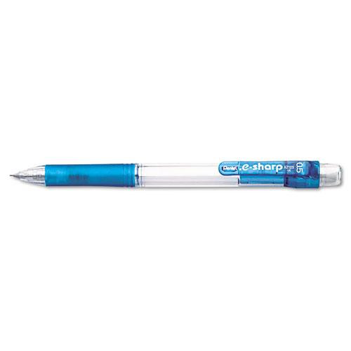 .e-sharp Mechanical Pencil, 0.5 Mm, Hb (#2.5), Black Lead, Sky Blue Barrel, Dozen