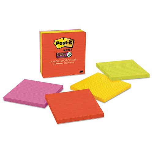 Pads In Playful Primary Collection Colors, Note Ruled, 4" X 4", 90 Sheets/pad, 6 Pads/pack