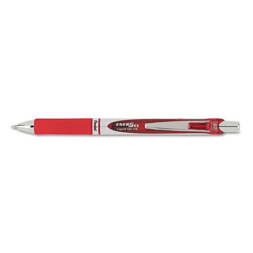 Energel Rtx Gel Pen, Retractable, Medium 0.7 Mm, Red Ink, Red/gray Barrel