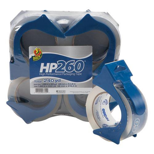 Hp260 Packaging Tape With Dispenser, 3" Core, 1.88" X 60 Yds, Clear, 4/pack