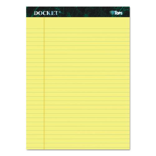 Docket Ruled Perforated Pads, Wide/legal Rule, 50 Canary-yellow 8.5 X 11.75 Sheets, 12/pack