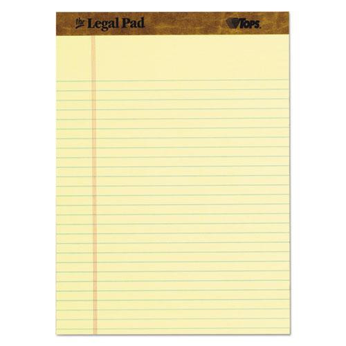 "the Legal Pad" Ruled Perforated Pads, Wide/legal Rule, 50 Canary-yellow 8.5 X 11 Sheets, 3/pack