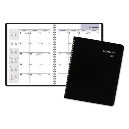 Dayminder Monthly Planner With Notes Column, Ruled Blocks, 8.75 X 7, Black Cover, 12-month (jan To Dec): 2023