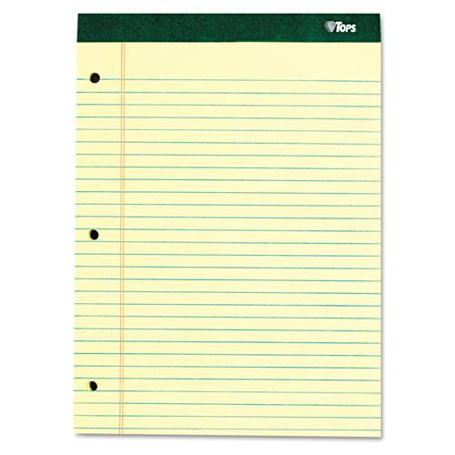 Double Docket Ruled Pads With Extra Sturdy Back, Wide/legal Rule, 100 Canary-yellow 8.5 X 11.75 Sheets