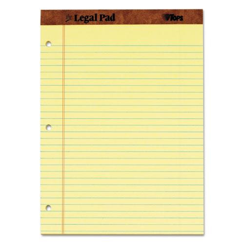 "the Legal Pad" Ruled Perforated Pads, Wide/legal Rule, 50 Canary-yellow 8.5 X 11.75 Sheets, Dozen - TOP75351