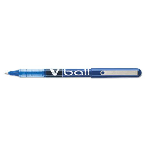 Vball Liquid Ink Roller Ball Pen, Stick, Extra-fine 0.5 Mm, Blue Ink, Blue Barrel, Dozen