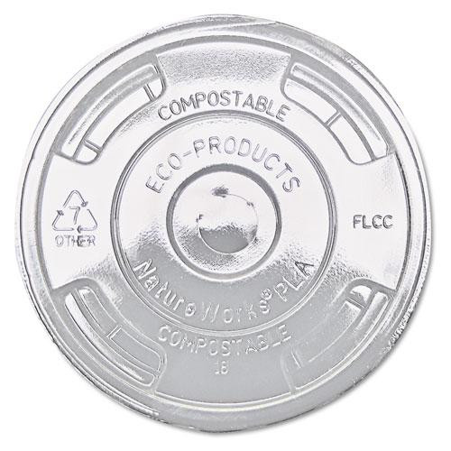 Greenstripe Renewable And Compost Cold Cup Flat Lids, Fits 9 Oz To 24 Oz Cups, Clear, 100/pack, 10 Packs/carton