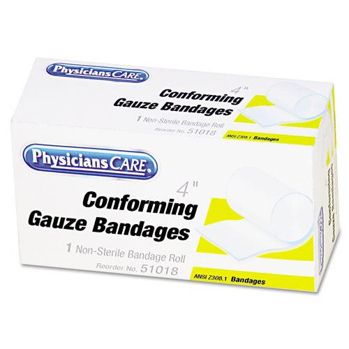 First Aid Conforming Gauze Bandage, Non-sterile, 4" Wide