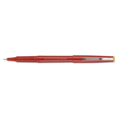 Razor Point Fine Line Porous Point Pen, Stick, Extra-fine 0.3 Mm, Red Ink, Red Barrel, Dozen