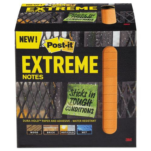 Water-resistant Self-stick Notes, 3" X 3", Orange, 45 Sheets/pad, 12 Pads/pack