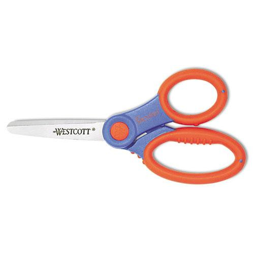Ultra Soft Handle Scissors W/antimicrobial Protection, Rounded Tip, 5" Long, 2" Cut Length, Randomly Assorted Straight Handle