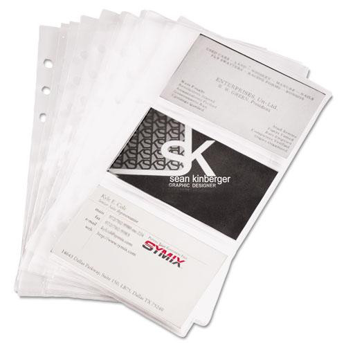 Refill Sheets For 4.25 X 7.25 Business Card Binders, For 2 X 3.5 Cards, Clear, 6 Cards/sheet, 10 Sheets/pack