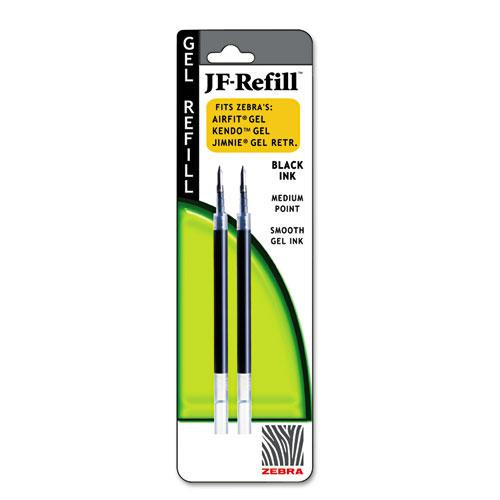 Jf Refill For Jimnie, Sarasa, Ecosarasa, Orbitz, Z-grip And Gr8 Gel Roller Ball Pens, Medium Conical Tip, Black Ink, 2/pack