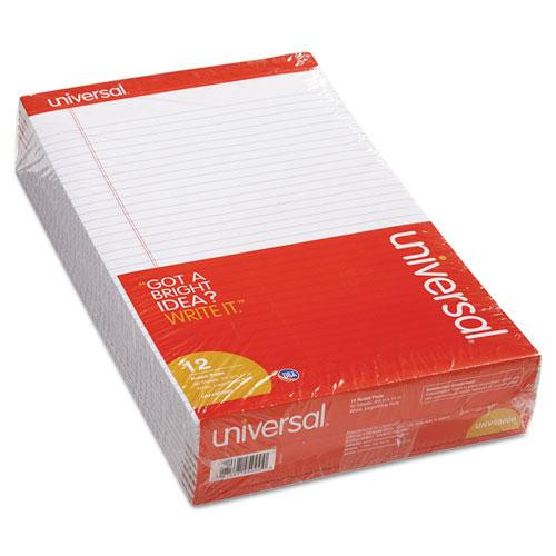Perforated Ruled Writing Pads, Wide/legal Rule, Red Headband, 50 White 8.5 X 14 Sheets, Dozen