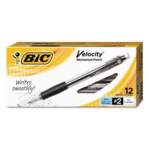 Velocity Original Mechanical Pencil, 0.5 Mm, Hb (#2.5), Black Lead, Black Barrel, Dozen