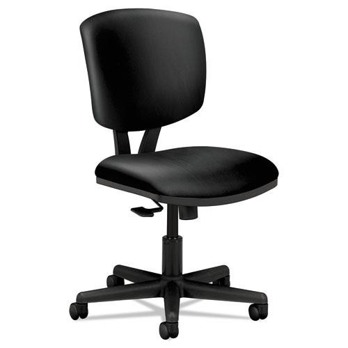 Volt Series Leather Task Chair With Synchro-tilt, Supports Up To 250 Lb, 18" To 22.25" Seat Height, Black
