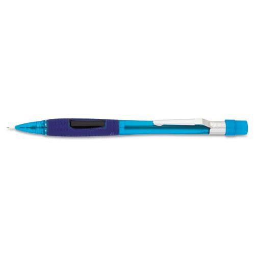 Quicker Clicker Mechanical Pencil, 0.5 Mm, Hb (#2.5), Black Lead, Transparent Blue Barrel