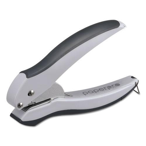 10-sheet Ez Squeeze One-hole Punch, 1/4" Hole, Gray