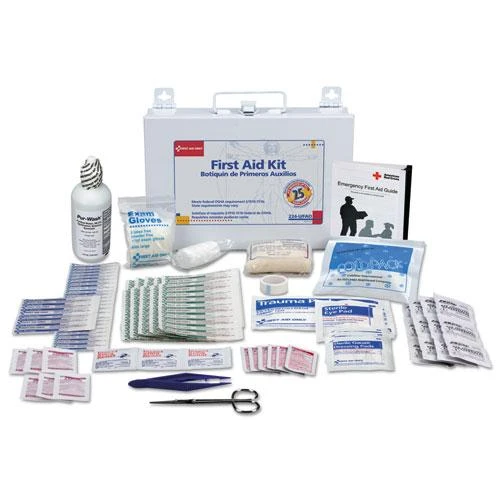 First Aid Kit For 25 People, 104 Pieces, Osha Compliant, Metal Case