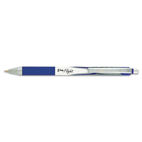 Z-grip Flight Ballpoint Pen, Retractable, Bold 1.2 Mm, Blue Ink, White Barrel, 12/pack