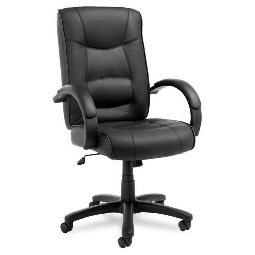 Alera Strada Series High-back Swivel/tilt Top-grain Leather Chair, Supports Up To 275 Lb, 17.91" To 21.85" Seat Height, Black