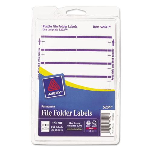 Printable 4" X 6" - Permanent File Folder Labels, 0.69 X 3.44, White, 7/sheet, 36 Sheets/pack, (5204)