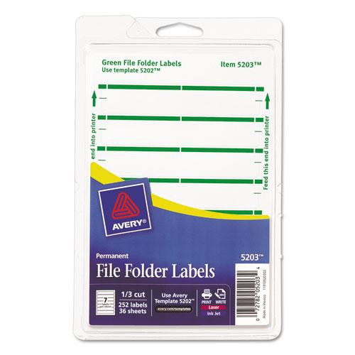 Printable 4" X 6" - Permanent File Folder Labels, 0.69 X 3.44, White, 7/sheet, 36 Sheets/pack, (5203)