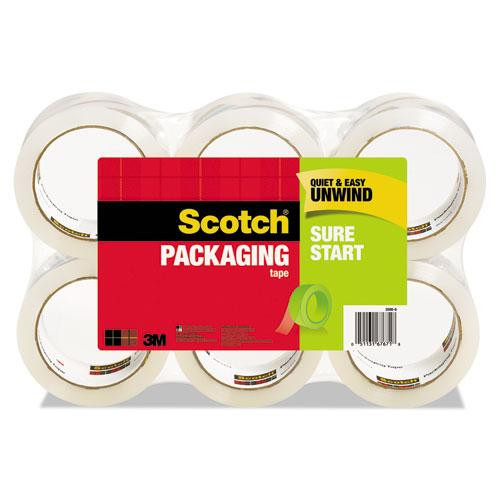 Sure Start Packaging Tape, 3" Core, 1.88" X 54.6 Yds, Clear, 6/pack