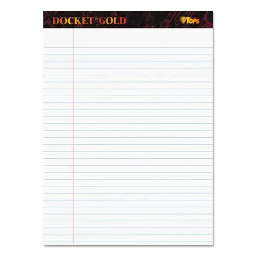 Docket Gold Ruled Perforated Pads, Wide/legal Rule, 50 White 8.5 X 11.75 Sheets, 12/pack