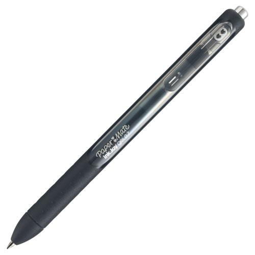 Inkjoy Gel Pen, Retractable, Medium 0.7 Mm, Black Ink, Black Barrel, Dozen