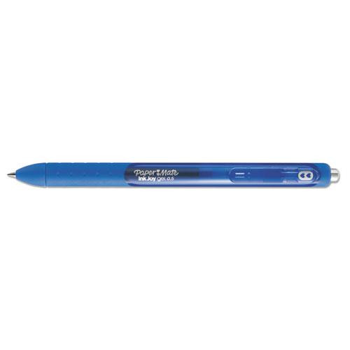 Inkjoy Gel Pen, Retractable, Micro 0.5 Mm, Blue Ink, Blue Barrel, Dozen