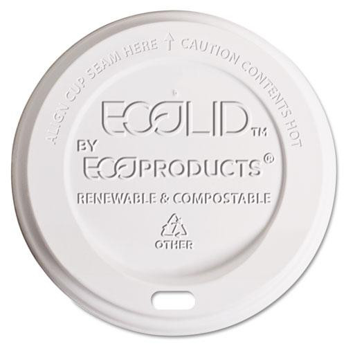 Ecolid Renewable/compostable Hot Cup Lids, Pla, Fits 8 Oz Hot Cups, 50/packs, 16 Packs/carton