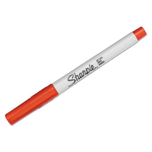 Ultra Fine Tip Permanent Marker, Extra-fine Needle Tip, Red, Dozen