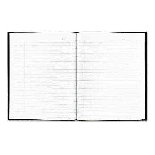 Business Notebook With Self-adhesive Labels, 1 Subject, Medium/college Rule, Black Cover, 9.25 X 7.25, 192 Sheets