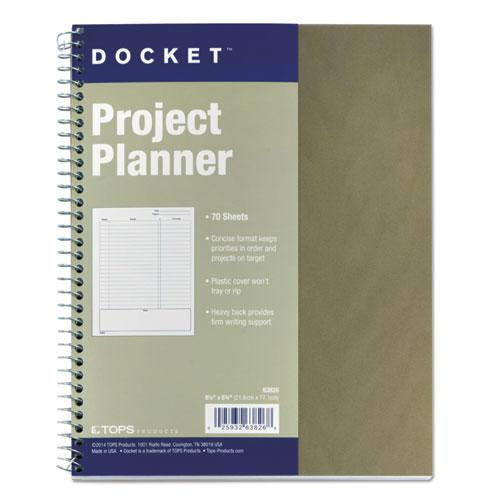 Docket Gold Project Planner, 1 Subject, Project-management Format, Narrow Rule, Bronze Poly Cover, 8.5 X 6.75, 70 Sheets