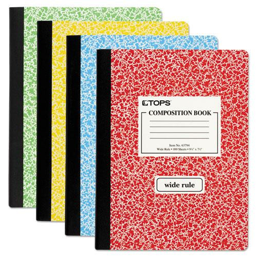 Composition Book, Wide/legal Rule, Randomly Assorted Marble Covers, 9.75 X 7.5, 100 Sheets