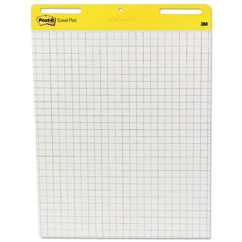 Vertical-orientation Self-stick Easel Pads, Quadrille Rule (1 Sq/in), 25 X 30, White, 30 Sheets, 2/carton