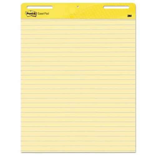 Vertical-orientation Self-stick Easel Pads, Presentation Format (1.5" Rule), 25 X 30, Yellow, 30 Sheets, 2/carton