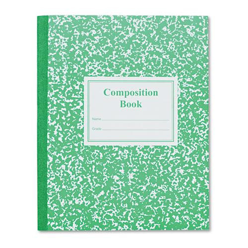 Grade School Ruled Composition Book, Manuscript Format, Green Cover, 9.75 X 7.75, 50 Sheets