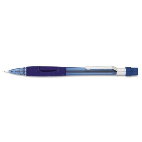 Quicker Clicker Mechanical Pencil, 0.7 Mm, Hb (#2.5), Black Lead, Transparent Blue Barrel