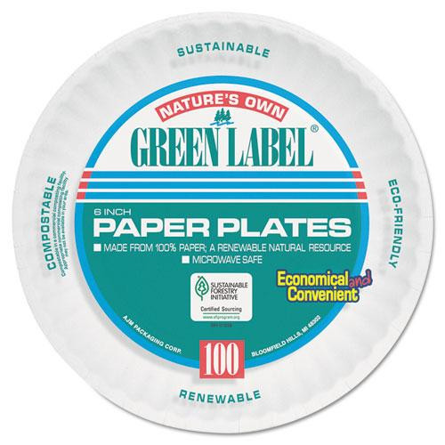 Paper Plates, 6" Dia, White, 1,000/carton