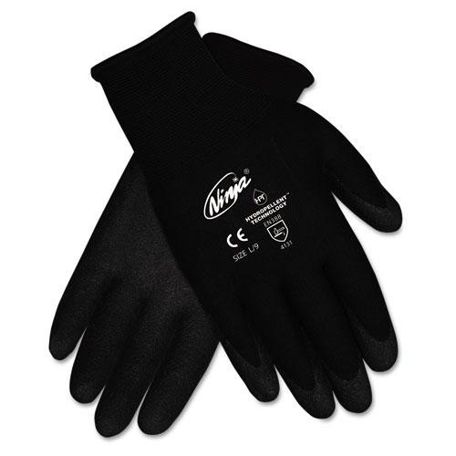 Ninja Hpt Pvc Coated Nylon Gloves, Large, Black, Pair - CRWN9699L