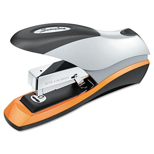 Optima 70 Desktop Stapler, 70-sheet Capacity, Silver/black/orange