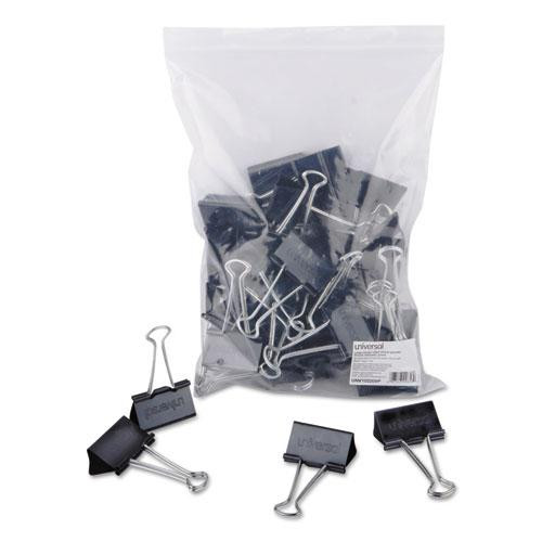 Binder Clip Zip-seal Bag Value Pack, Large, Black/silver, 36/pack