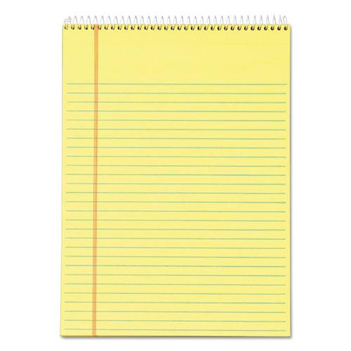 Docket Ruled Wirebound Pad With Cover, Wide/legal Rule, Blue Cover, 70 Canary-yellow 8.5 X 11.75 Sheets