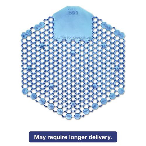 Wave 3d Urinal Deodorizer Screen, Cotton Blossom Scent, Blue, 10/box, 6 Boxes/carton
