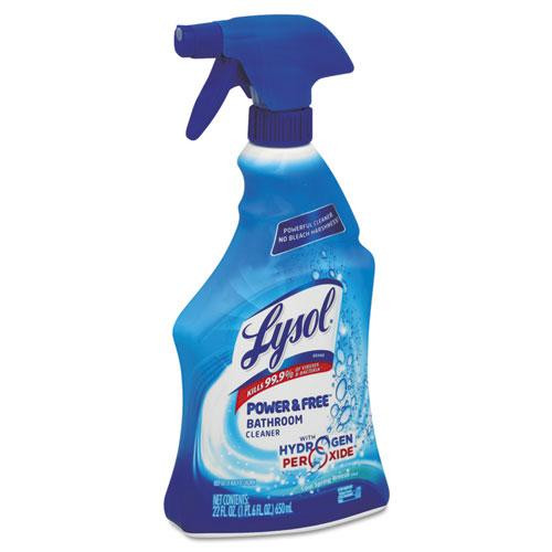 Bathroom Cleaner With Hydrogen Peroxide, Cool Spring Breeze, 22 Oz Trigger Spray Bottle, 12/carton